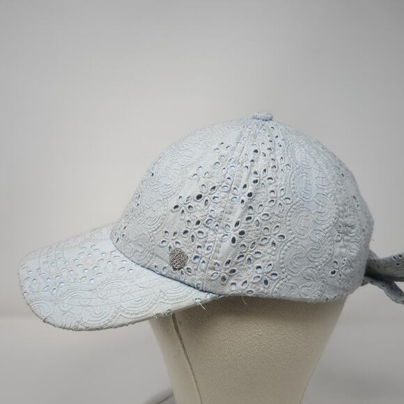 Vince Camuto Tie Back Hat Blue One Size Eyelet Casual Outdoor - Picture 3 of 10